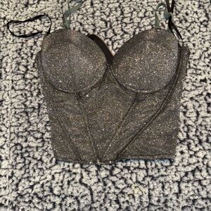 Windsor Glittering Black Crop Top